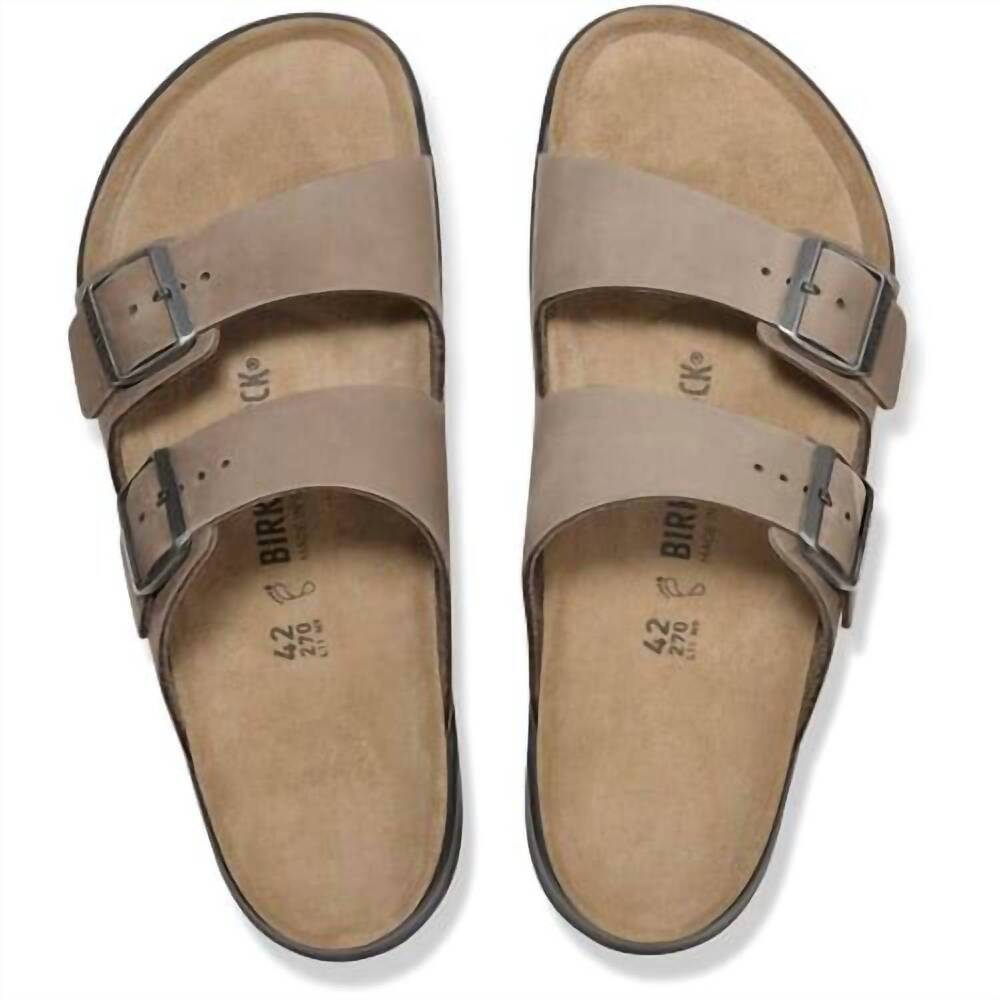 NEW BIRKENSTOCK men's arizona crosstown sandals in tobacco brown - Picture 3 of 4